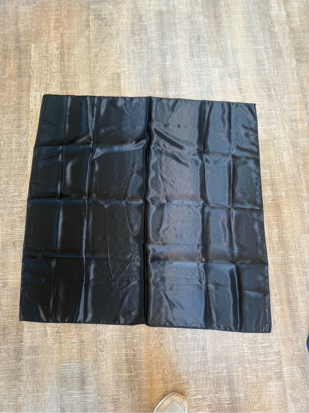 Black Satin Square Scarf / Fabric Panel